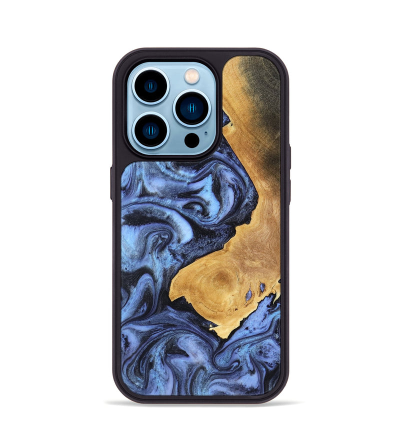 iPhone 14 Pro Wood Phone Case - Wyatt (Blue, 801393)