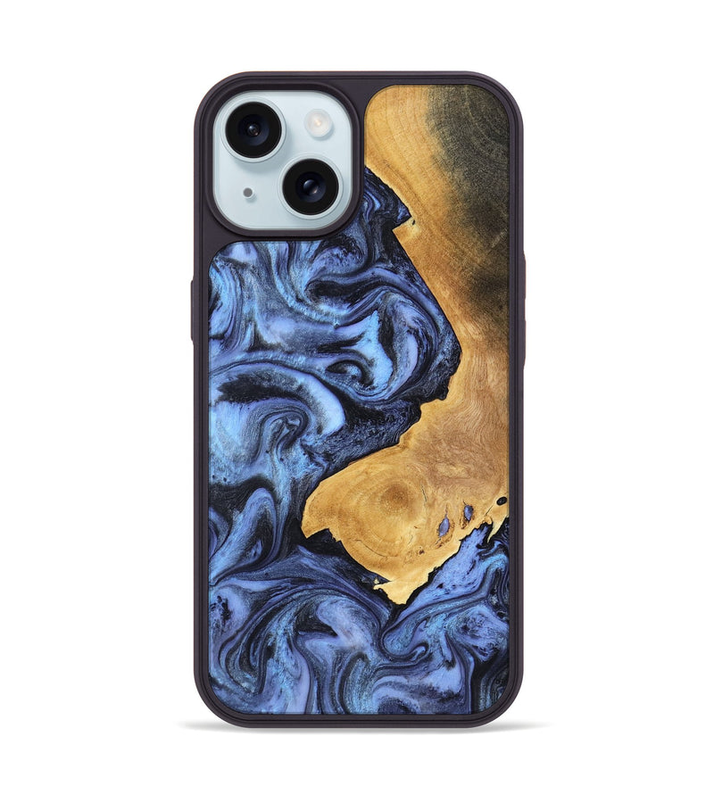 iPhone 15 Wood Phone Case - Wyatt (Blue, 801393)