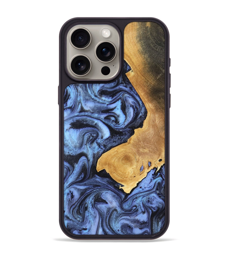 iPhone 15 Pro Max Wood Phone Case - Wyatt (Blue, 801393)
