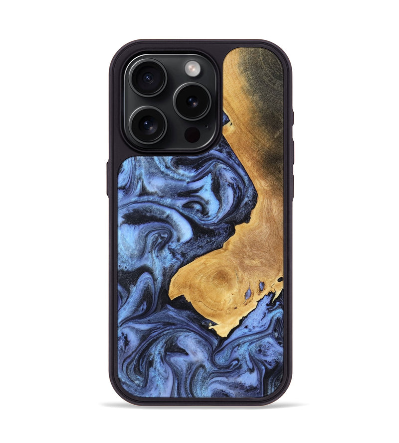iPhone 15 Pro Wood Phone Case - Wyatt (Blue, 801393)
