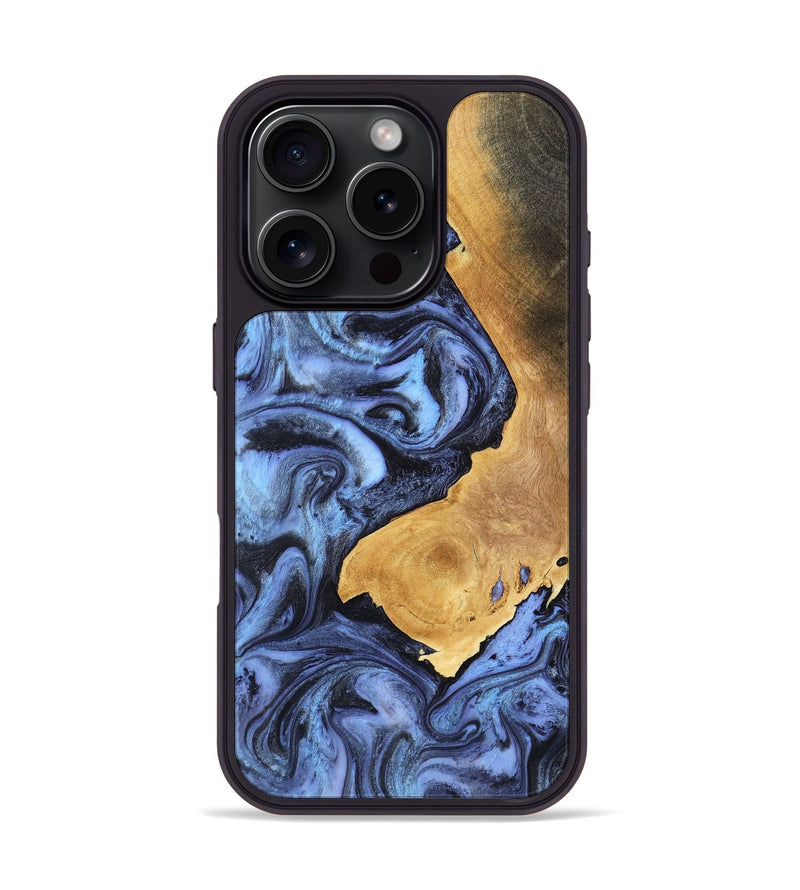 iPhone 16 Pro Wood Phone Case - Wyatt (Blue, 801393)
