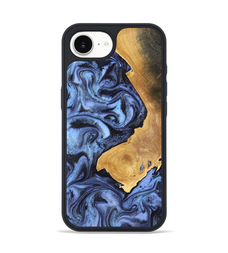 iPhone 16e Wood Phone Case - Wyatt (Blue, 801393)