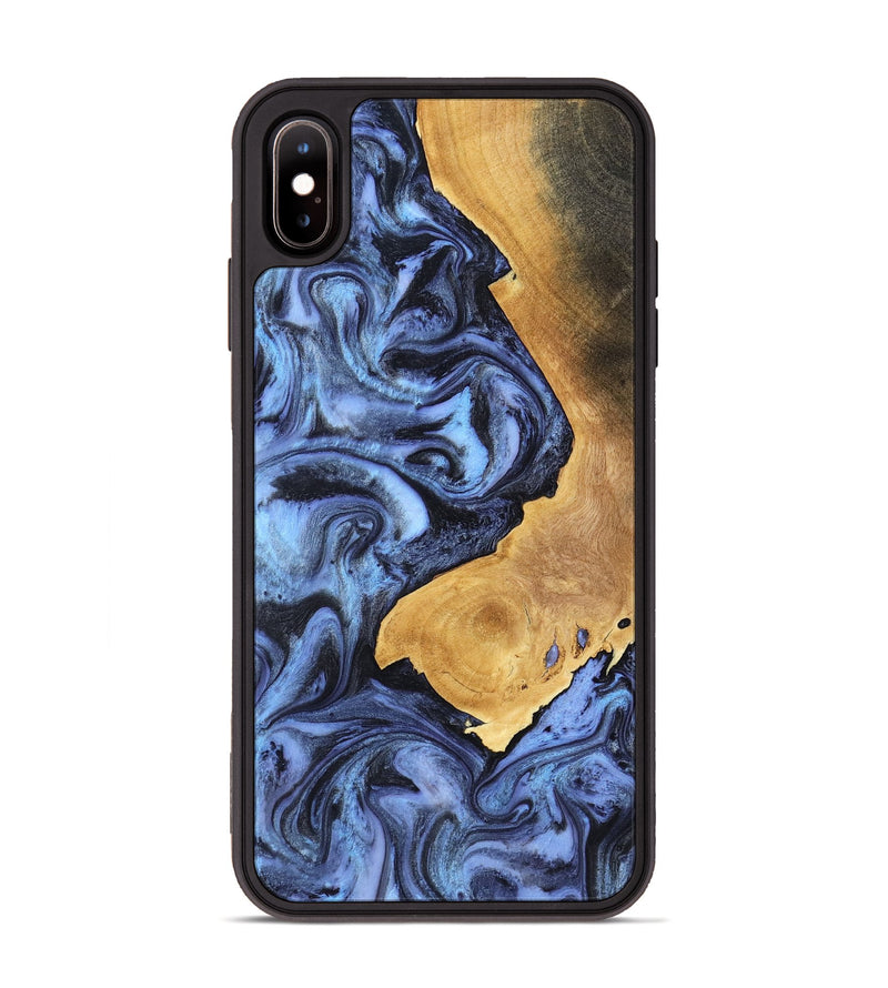 iPhone Xs Max Wood Phone Case - Wyatt (Blue, 801393)