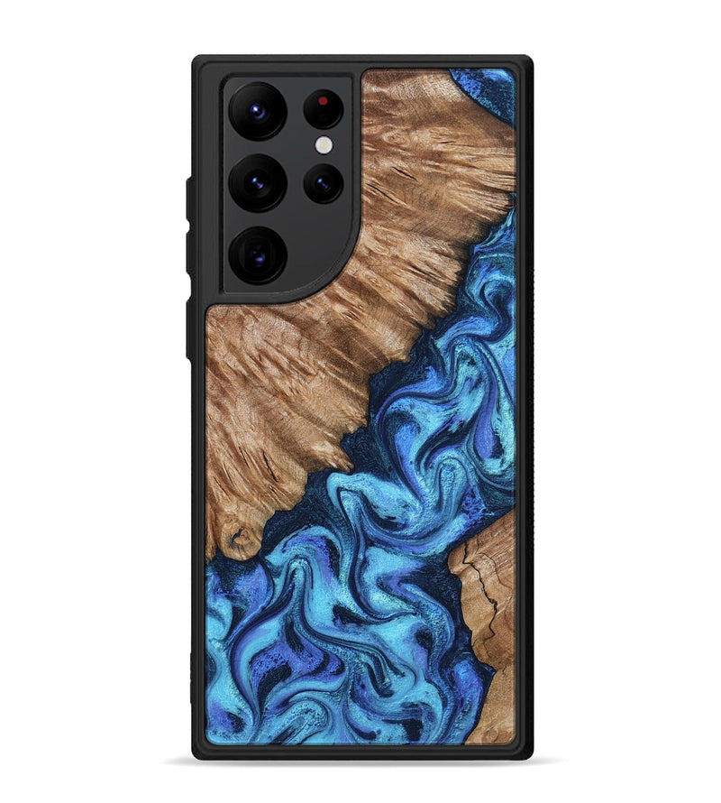 Galaxy S22 Ultra Wood Phone Case - Juli (Blue, 801394)