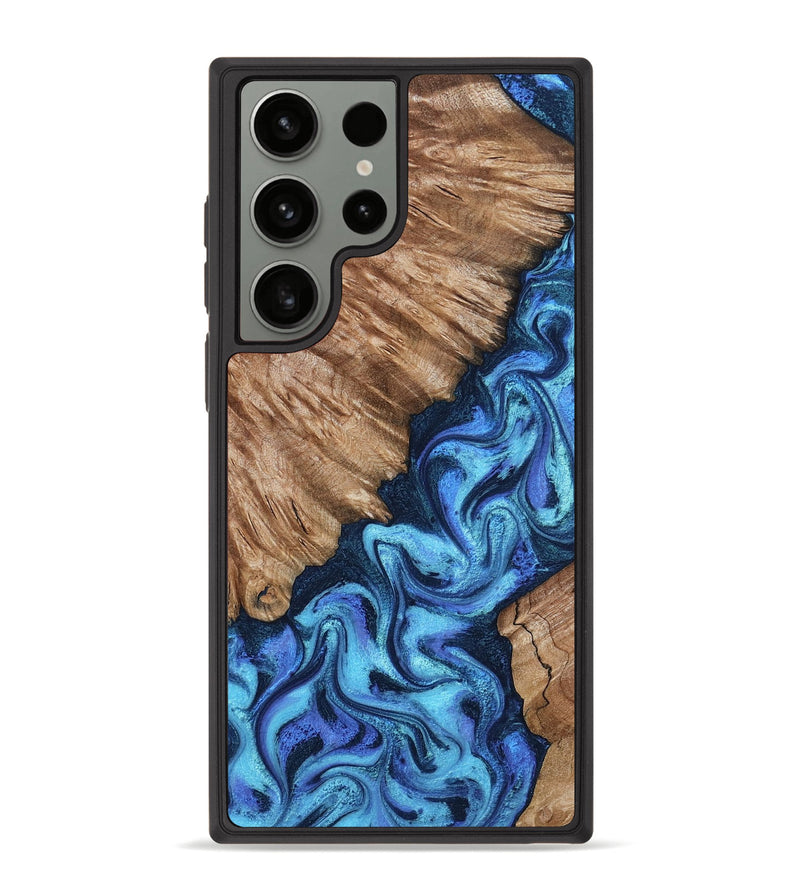 Galaxy S23 Ultra Wood Phone Case - Juli (Blue, 801394)