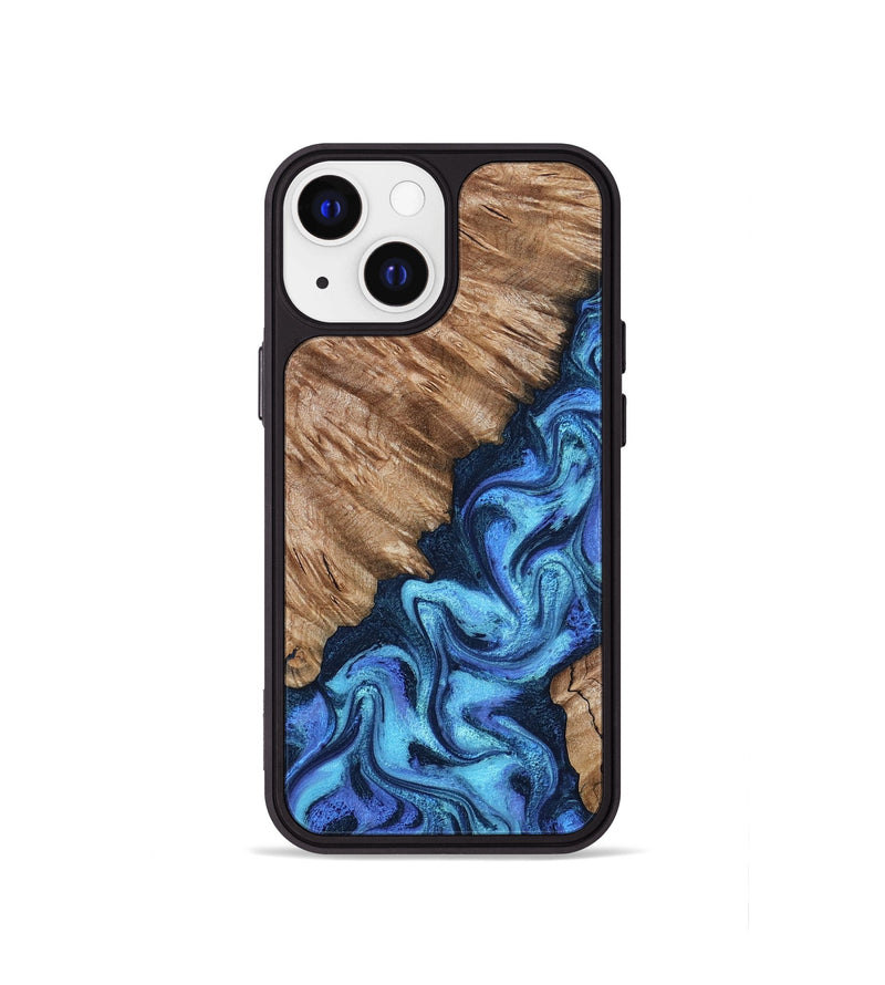 iPhone 13 mini Wood Phone Case - Juli (Blue, 801394)