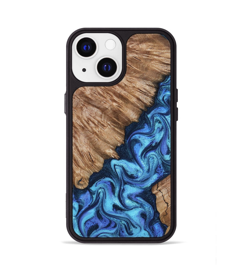 iPhone 13 Wood Phone Case - Juli (Blue, 801394)
