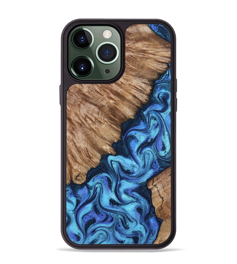 iPhone 13 Pro Max Wood Phone Case - Juli (Blue, 801394)
