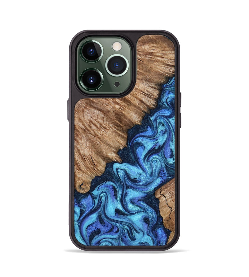 iPhone 13 Pro Wood Phone Case - Juli (Blue, 801394)