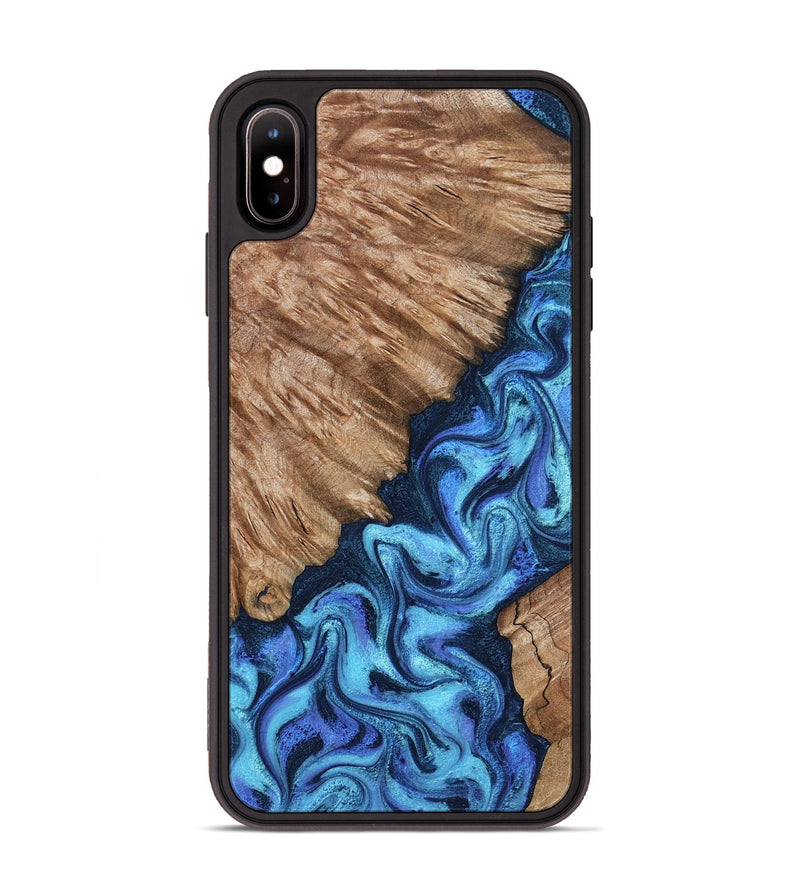 iPhone Xs Max Wood Phone Case - Juli (Blue, 801394)