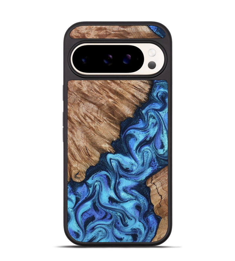 Pixel 9 Wood Phone Case - Juli (Blue, 801394)