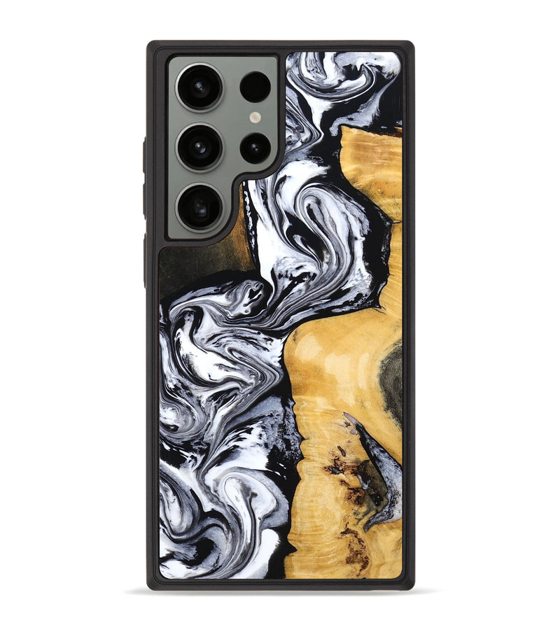 Galaxy S23 Ultra Wood Phone Case - Felecia (Black & White, 801395)
