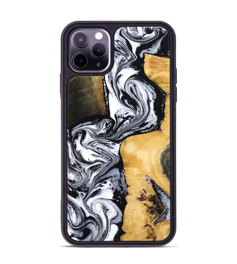 iPhone 11 Pro Max Wood Phone Case - Felecia (Black & White, 801395)