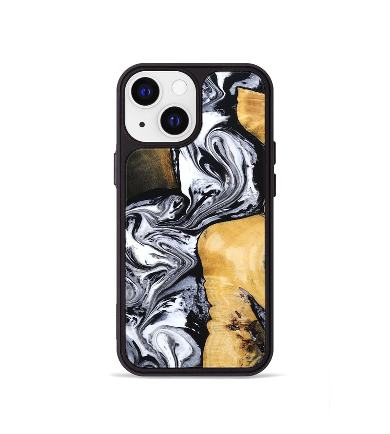 iPhone 13 mini Wood Phone Case - Felecia (Black & White, 801395)