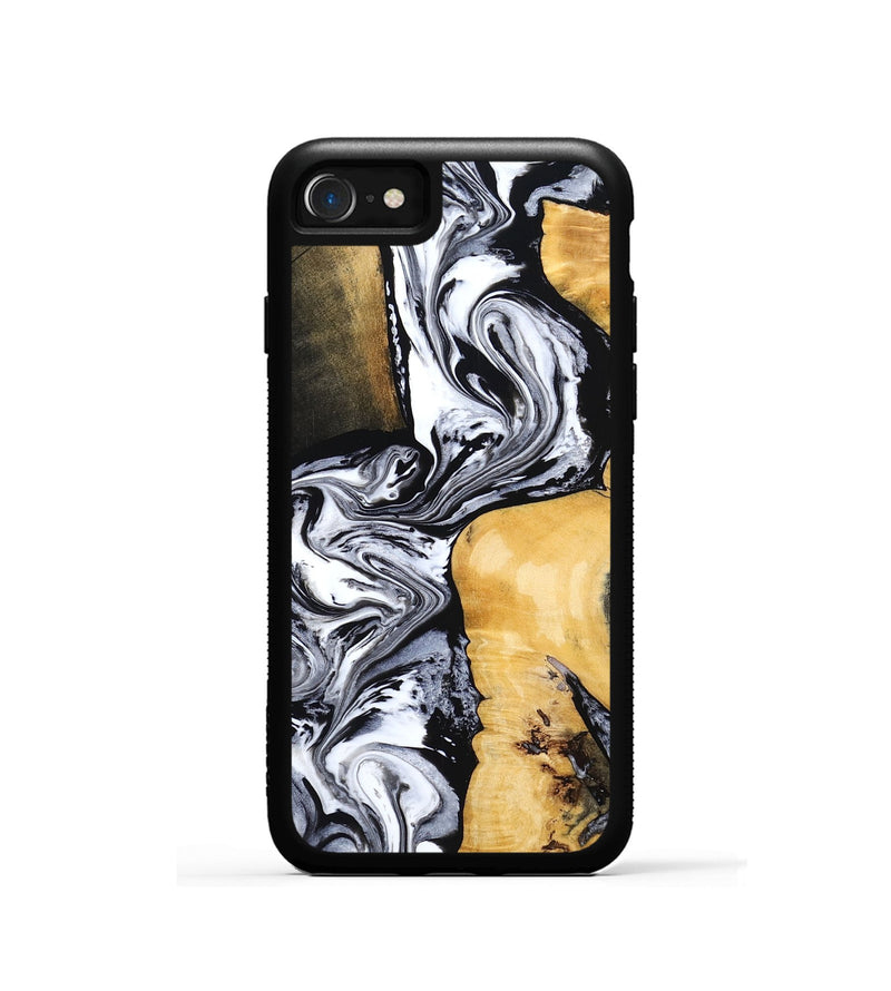 iPhone SE Wood Phone Case - Felecia (Black & White, 801395)