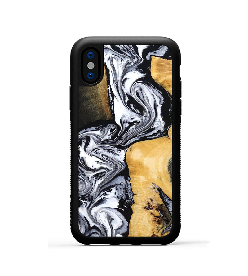 iPhone Xs Wood Phone Case - Felecia (Black & White, 801395)