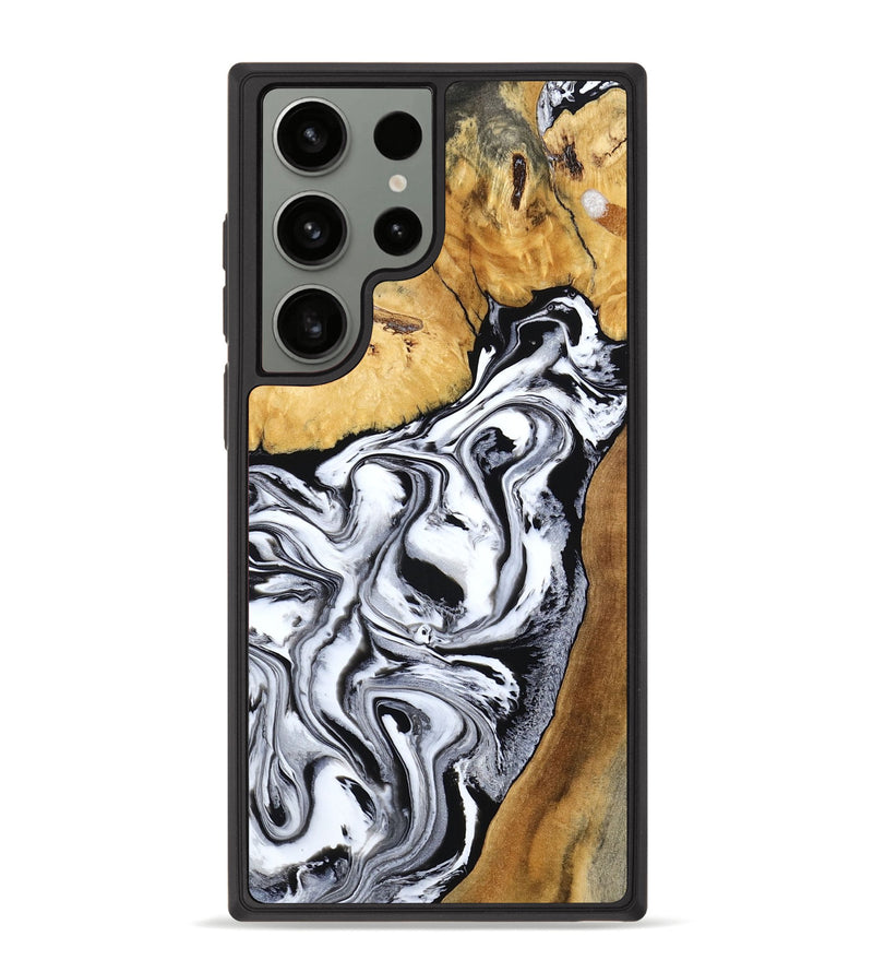 Galaxy S23 Ultra Wood Phone Case - Saniyah (Black & White, 801396)