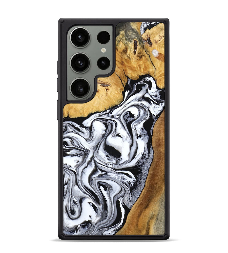 Galaxy S24 Ultra Wood Phone Case - Saniyah (Black & White, 801396)