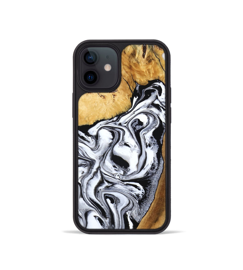 iPhone 12 mini Wood Phone Case - Saniyah (Black & White, 801396)