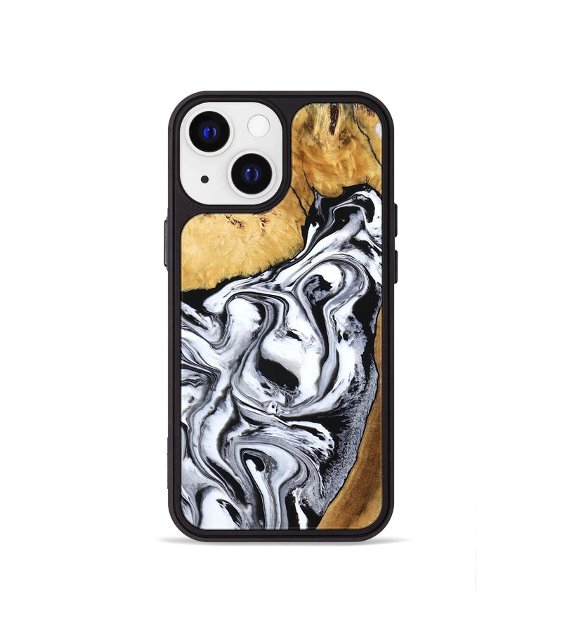 iPhone 13 mini Wood Phone Case - Saniyah (Black & White, 801396)
