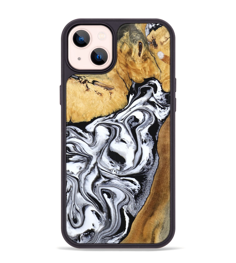 iPhone 14 Plus Wood Phone Case - Saniyah (Black & White, 801396)