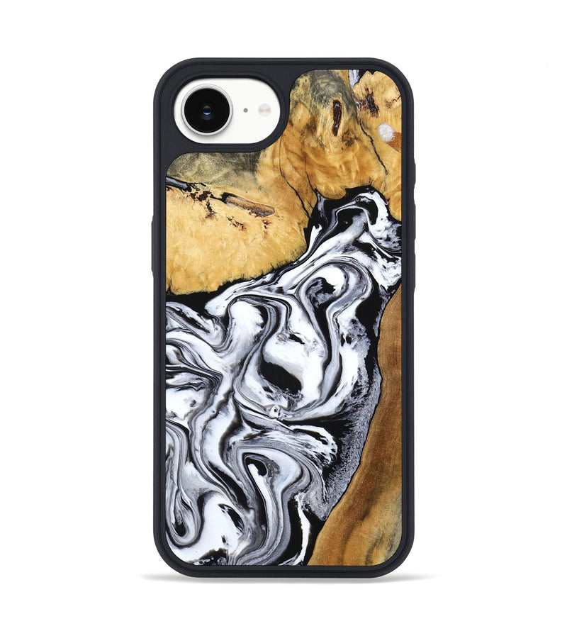iPhone 16e Wood Phone Case - Saniyah (Black & White, 801396)