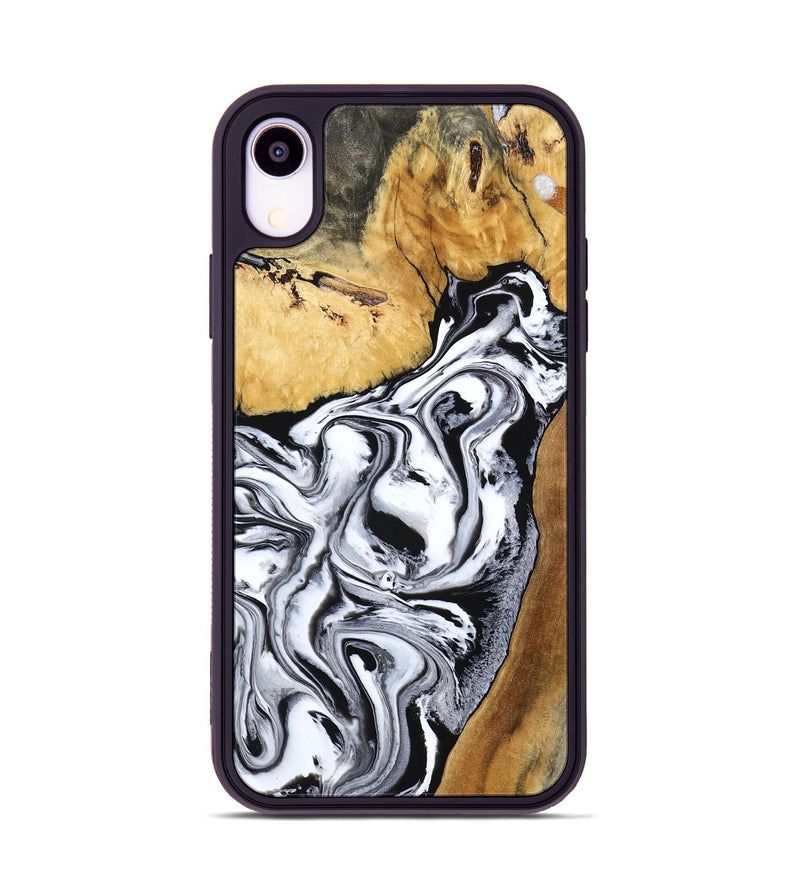 iPhone Xr Wood Phone Case - Saniyah (Black & White, 801396)