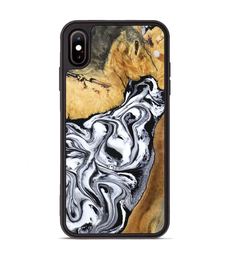 iPhone Xs Max Wood Phone Case - Saniyah (Black & White, 801396)