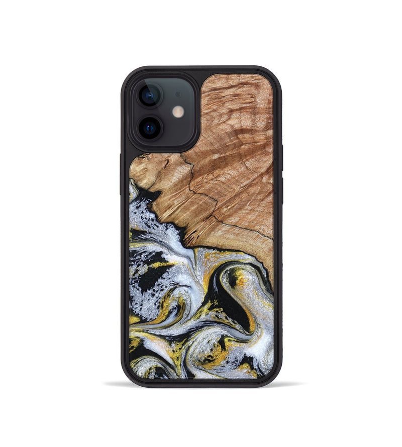 iPhone 12 mini Wood Phone Case - Ciera (Black & White, 801397)