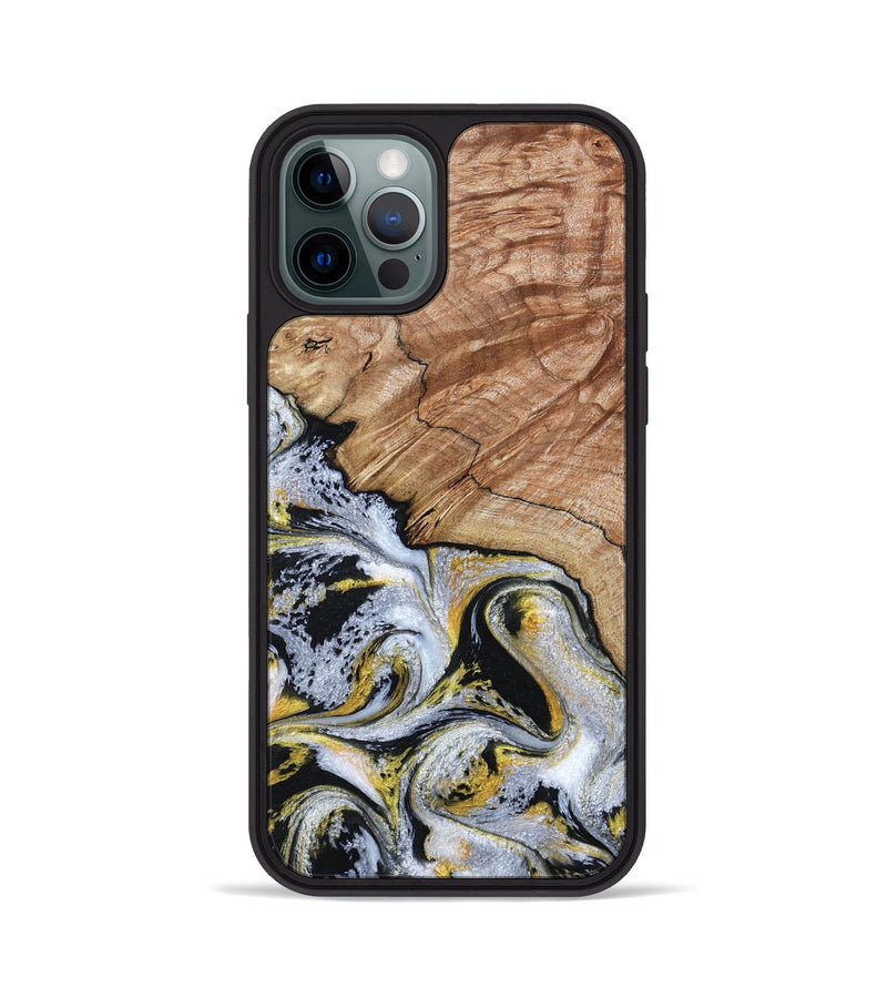 iPhone 12 Pro Wood Phone Case - Ciera (Black & White, 801397)