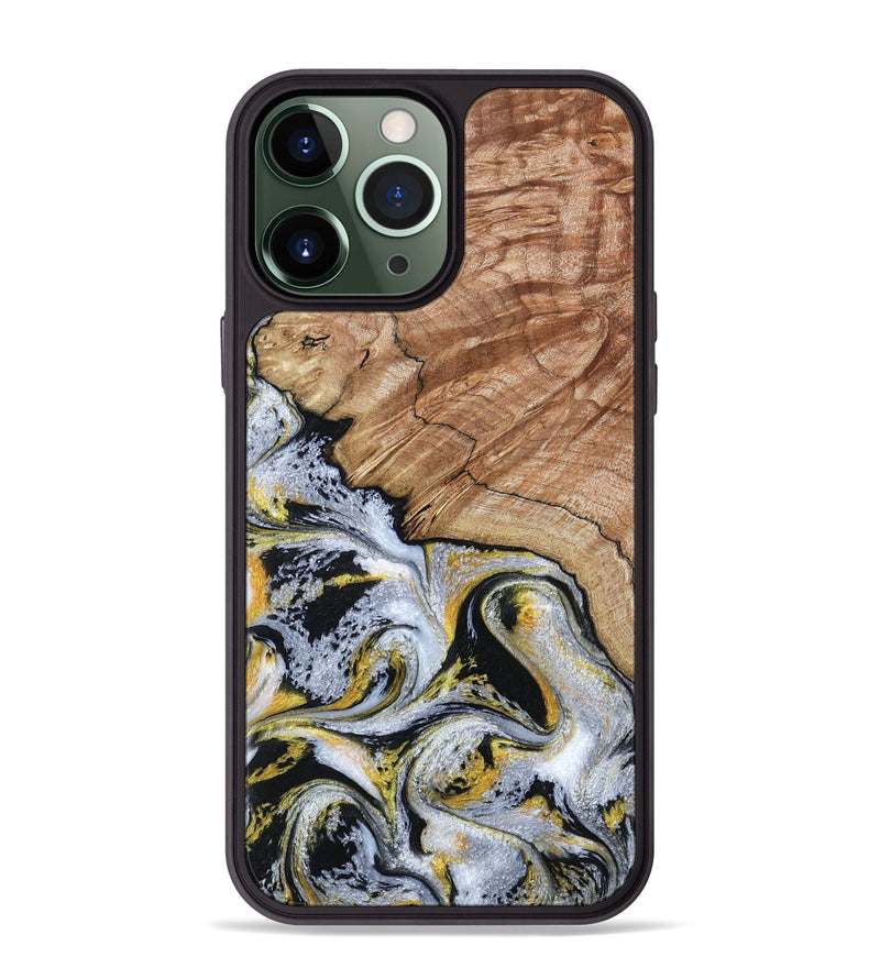 iPhone 13 Pro Max Wood Phone Case - Ciera (Black & White, 801397)