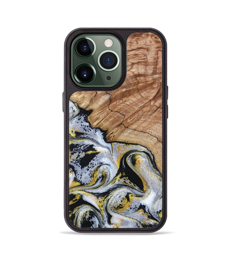 iPhone 13 Pro Wood Phone Case - Ciera (Black & White, 801397)
