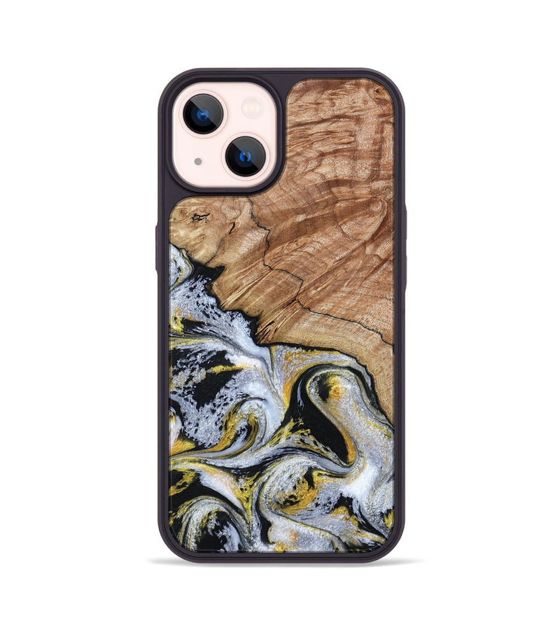 iPhone 14 Wood Phone Case - Ciera (Black & White, 801397)