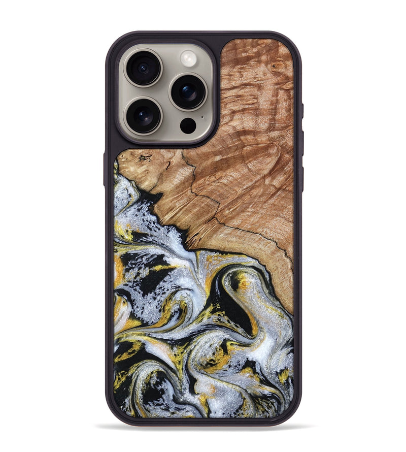 iPhone 15 Pro Max Wood Phone Case - Ciera (Black & White, 801397)