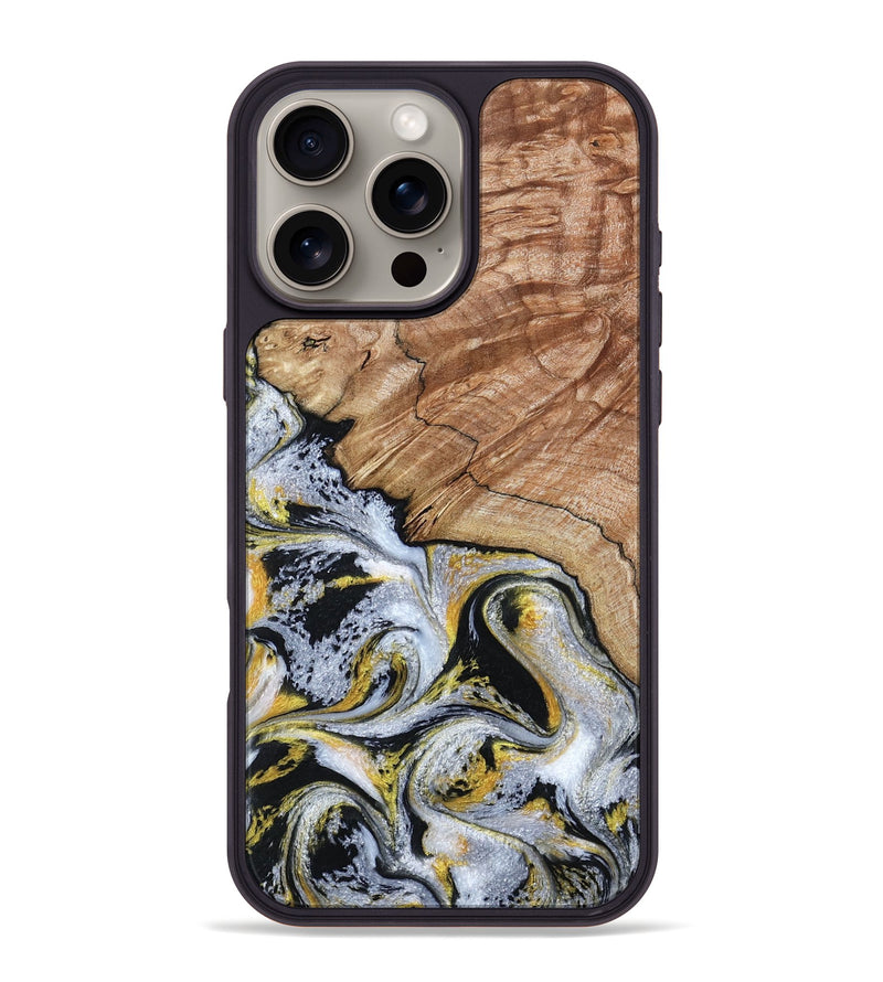 iPhone 16 Pro Max Wood Phone Case - Ciera (Black & White, 801397)