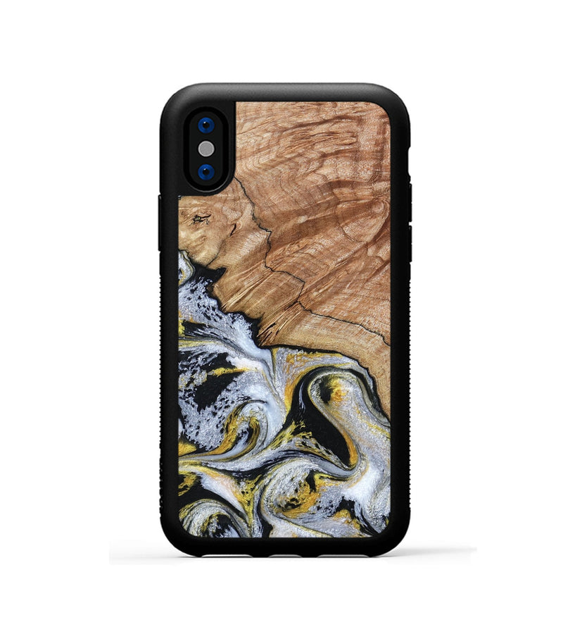 iPhone Xs Wood Phone Case - Ciera (Black & White, 801397)