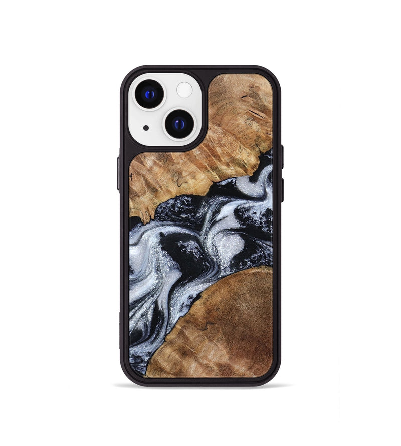 iPhone 13 mini Wood Phone Case - Porter (Black & White, 801398)