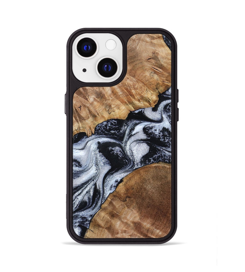 iPhone 13 Wood Phone Case - Porter (Black & White, 801398)