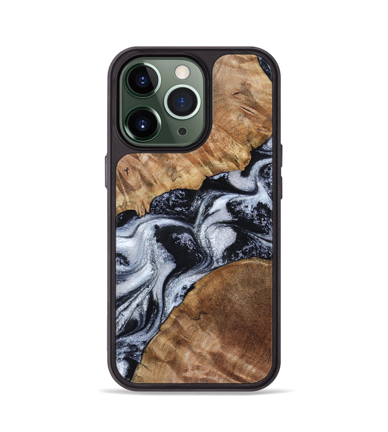 iPhone 13 Pro Wood Phone Case - Porter (Black & White, 801398)