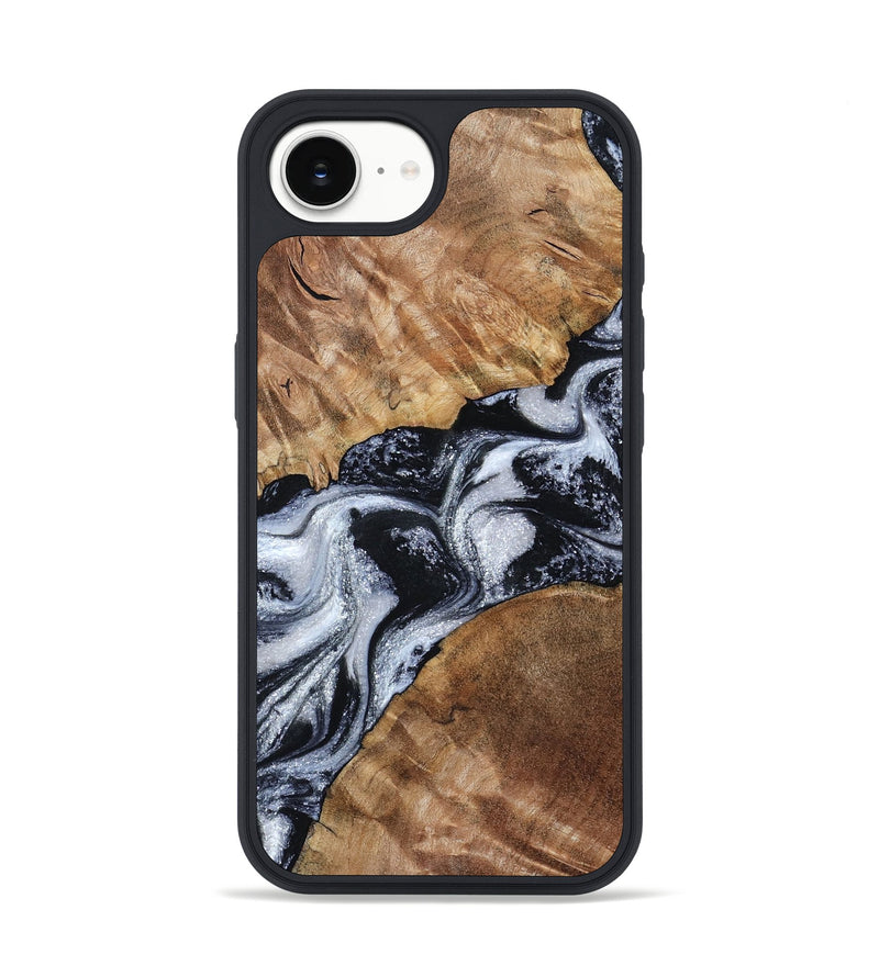 iPhone 16e Wood Phone Case - Porter (Black & White, 801398)