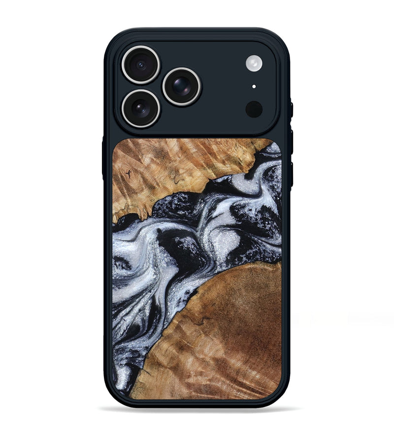 iPhone 17 Pro Max Wood Phone Case - Porter (Black & White, 801398)
