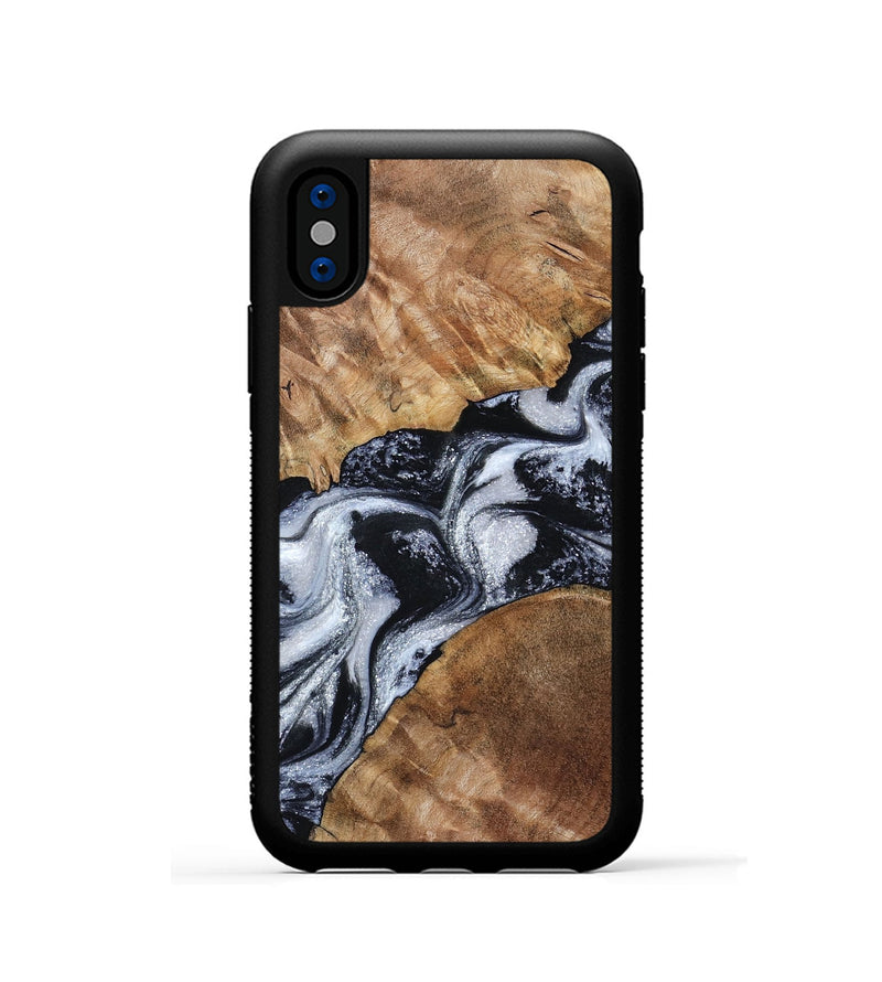 iPhone Xs Wood Phone Case - Porter (Black & White, 801398)