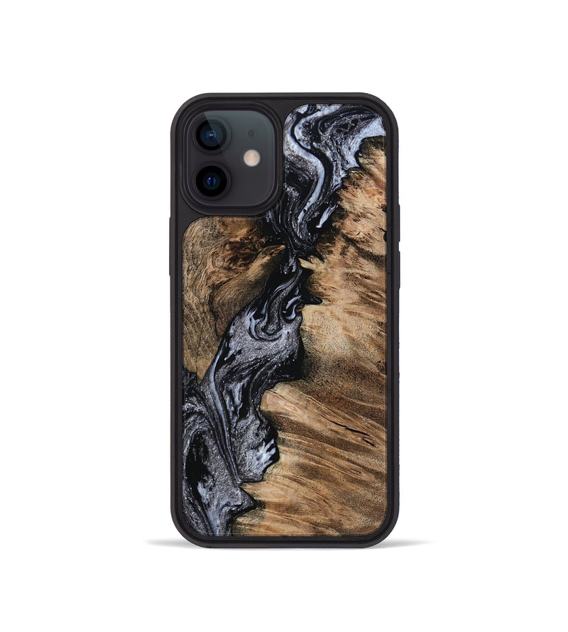 iPhone 12 mini Wood Phone Case - Domingo (Black & White, 801399)