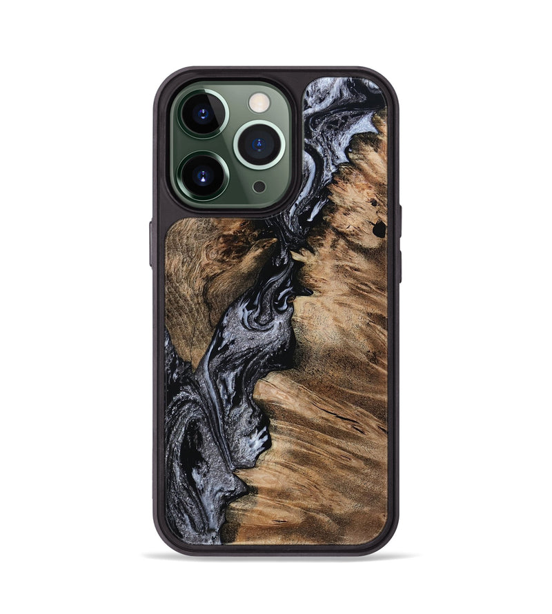 iPhone 13 Pro Wood Phone Case - Domingo (Black & White, 801399)