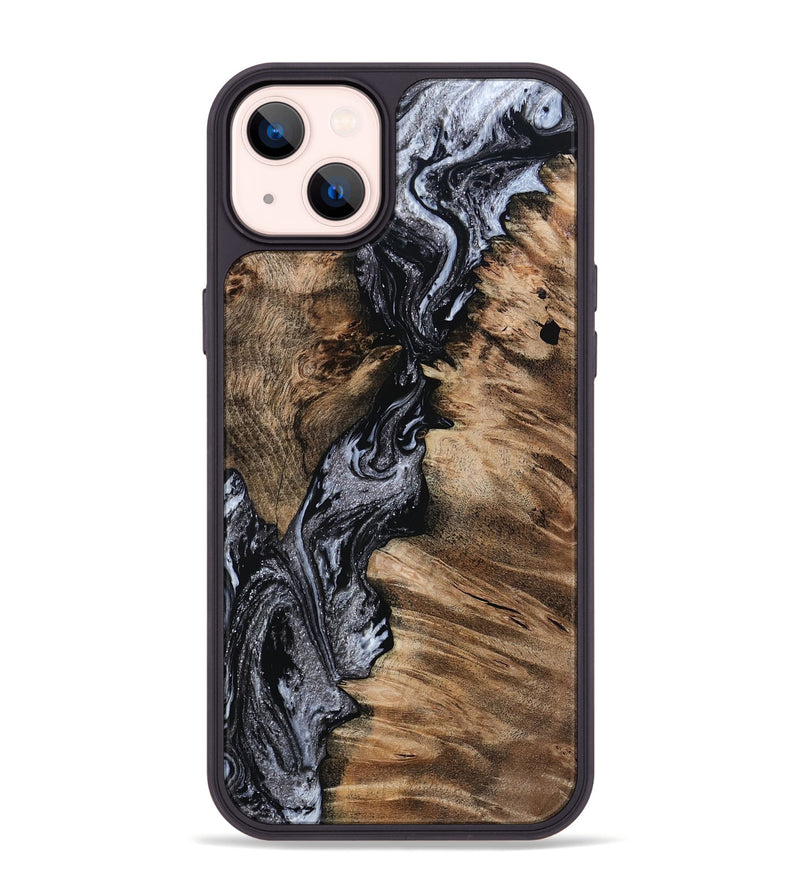 iPhone 14 Plus Wood Phone Case - Domingo (Black & White, 801399)