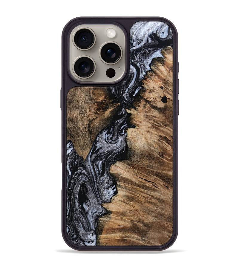 iPhone 16 Pro Max Wood Phone Case - Domingo (Black & White, 801399)