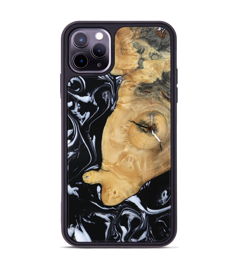 iPhone 11 Pro Max Wood Phone Case - Areli (Black & White, 801400)