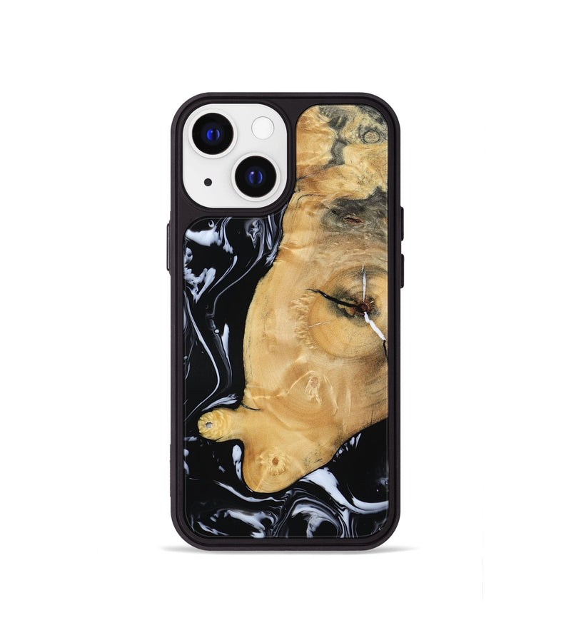 iPhone 13 mini Wood Phone Case - Areli (Black & White, 801400)