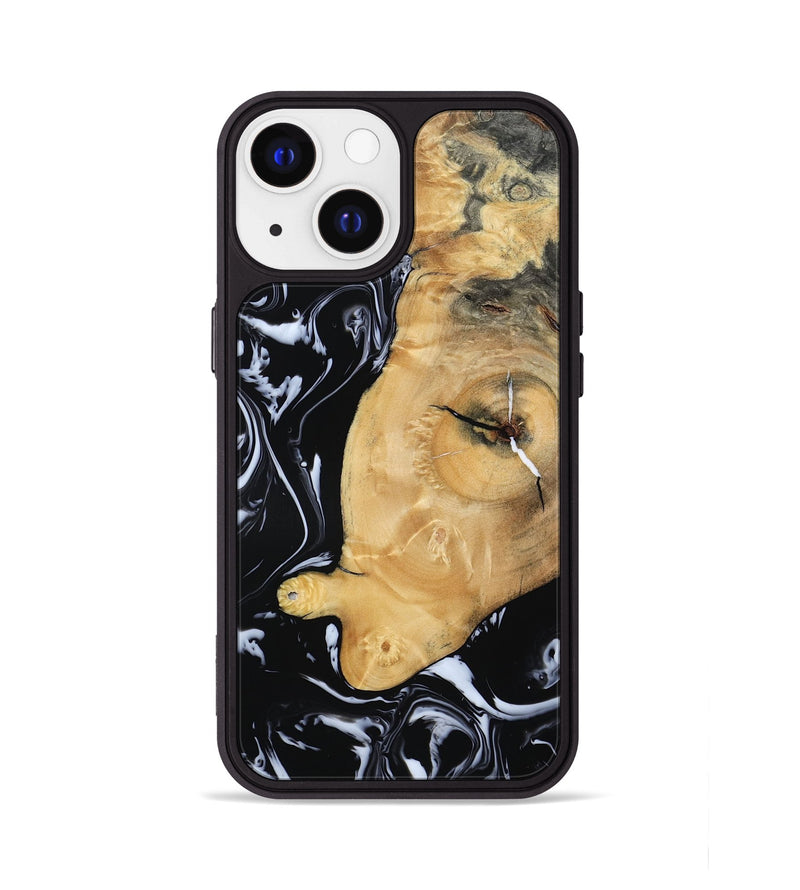 iPhone 13 Wood Phone Case - Areli (Black & White, 801400)