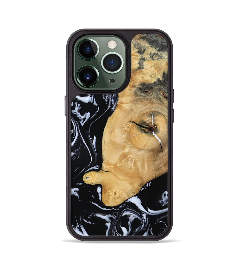 iPhone 13 Pro Wood Phone Case - Areli (Black & White, 801400)